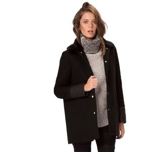 Minimalist Maje Black Wool Cashmere Coat